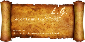 Leichtman Győző névjegykártya